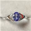 Image 1 : 10K WHITE GOLD TANZANITE(0.8CT) DIAMOND(0.04CT)  RING (SIZE 7) (WEIGHT 1.39G)