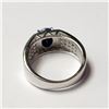 Image 2 : SILVER SAPPHIRE(2.6CT) CUBIC ZIRCONIA(2.4CT)  RING (WEIGHT 7.5G) SIZE 10