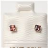 Image 1 : 10K WHITE GOLD PRINCESS CUT GARNET  EARRINGS (MISSING ONE BACK)