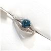 Image 3 : 10K WHITE GOLD BLUE DIAMOND(1.01CT) 26 SIDE DIAMONDS(0.22CT)  RING (SIZE 6) (WEIGHT 4.31G)