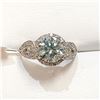 Image 1 : 14K WHITE GOLD MOISSANITE (1.85CT) 56 SIDE DIAMONDS(0.6CT)  RING (SIZE 7) (WEIGHT 3.47G)