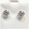 Image 1 : 14K WHITE GOLD MOISSANITE (2.4CT)  EARRINGS (WEIGHT 1.22G)