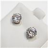 Image 2 : 14K WHITE GOLD MOISSANITE (2.4CT)  EARRINGS (WEIGHT 1.22G)