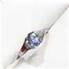 Image 2 : 14K WHITE GOLD NATURAL BLUE SAPPHIRE(1CT) DIAMONDS (0.06CT)  RING (SIZE 7) (WEIGHT 1.73G)