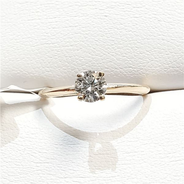 10K YELLOW GOLD MOISSANITE (0.44CT)  RING (SIZE 6) (WEIGHT 1.8G)