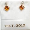 Image 1 : 10K YELLOW GOLD CITRINE(0.44CT) DIAMOND(0.06CT)  EARRINGS