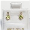 Image 1 : 10K YELLOW GOLD PERIDOT(0.4CT) DIAMOND(0.06CT)  EARRINGS