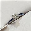 Image 2 : 14K WHITE GOLD DIAMOND (1CT) NATURAL BLUE SAPPHIRES (0.5CT) RING (SIZE 6) (WEIGHT 1.77G)