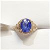 Image 1 : 10K YELLOW GOLD TANZANITE(3.5CT) RING (SIZE 5.5) (WEIGHT 3.19G)