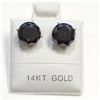 Image 1 : 14K WHITE GOLD BLACK DIAMONDS (4.06CT)  EARRINGS (WEIGHT 1.61G)