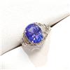 Image 2 : 10K WHITE GOLD TANZANITE(3CT)  RING (SIZE 5.5) (WEIGHT 2.98G)