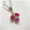 Image 2 : 14K YELLOW GOLD RUBY (2.2CT) DIAMOND (0.04CT)  PENDANT (WEIGHT 0.9G)