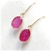 Image 2 : 10K YELLOW GOLD RUBY(2CT)  EARRINGS (WEIGHT 0.71G)