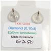 Image 2 : 14K WHITE GOLD DIAMONDS (0.1CT) MOTHER OF PEARLS (0.6CT) EARRINGS  (WEIGHT 0.51G)