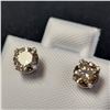 Image 2 : 14K WHITE GOLD DIAMOND (0.86CT - FANCY LIGHT BROWN)  EARRINGS (WEIGHT 0.68G)