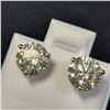 Image 2 : 14K WHITE GOLD MOISSANITE(2.8CT)  EARRINGS (WEIGHT 1.3G)