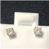 Image 1 : 14K WHITE GOLD DIAMOND (0.34CT)  EARRINGS (WEIGHT 0.51G)