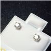 Image 2 : 14K WHITE GOLD DIAMOND (0.2CT)  EARRINGS (WEIGHT 0.41G)