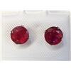 Image 1 : 10K WHITE GOLD RUBY(2.5CT) ROUND 6X6MM EARRINGS