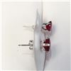 Image 2 : 10K WHITE GOLD RUBY(2.5CT) ROUND 6X6MM EARRINGS