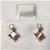 Image 1 : 10K YELLOW GOLD TOURMALINE(0.44CT) DIAMOND(0.06CT)  EARRINGS