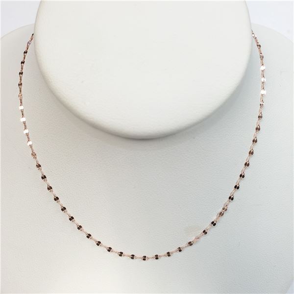 14K ROSE GOLD  CHAIN (LENGTH 16INCHES) (WEIGHT 0.78G)