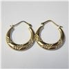 Image 2 : 10K YELLOW GOLD CRYSTAL HOOP  EARRINGS