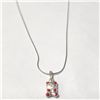 Image 2 : SILVER PINK BEAR 16"  NECKLACE