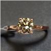 Image 1 : 10K ROSE GOLD DIAMOND (1.05CT-FANCY LIGHT BROWN)  RING (~SIZE 6) (~WEIGHT 2.07G)