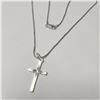 Image 2 : SILVER CROSS 18"  NECKLACE