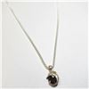 Image 2 : SILVER GARNET WITH DOLPHIN AROUND 18" NECKLACE