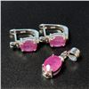 Image 1 : SILVER GENUINE RUBY PENDANT AND EARRING(APP 3CT) SET