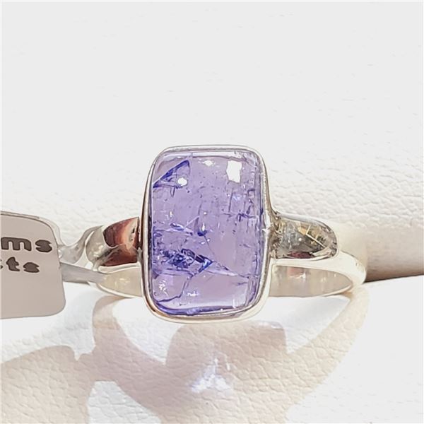 SILVER TANZANITE  RING (~SIZE 7)