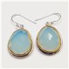 Image 1 : SILVER CHALCEDONY  EARRINGS (~WEIGHT 13.16G)