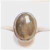 Image 1 : SILVER LABRADORITE  RING (~SIZE 7.5)(RING IS RESIZABLE FOR $40) (~WEIGHT 8G)