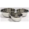 3 NEW STAINLESS STEEL MIXING BOWLS - 7"-8.5"-10"