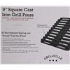 Image 5 : NEW IN BOX 9" SQUARE CAST IRON GRILL PRESS