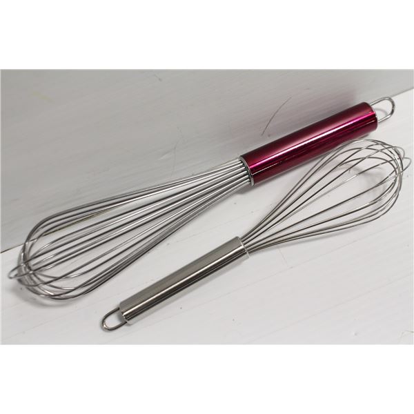 NEW 12" & 10" STAINLESS STEEL WHIPS - VIOLET