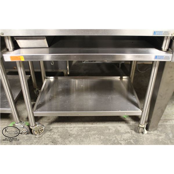 30  STAINLESS STEEL EQUIPMENT STAND ON CASTERS