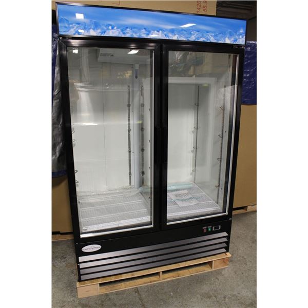 NEW CHEF'S MATE DOUBLE GLASS DOOR FREEZER