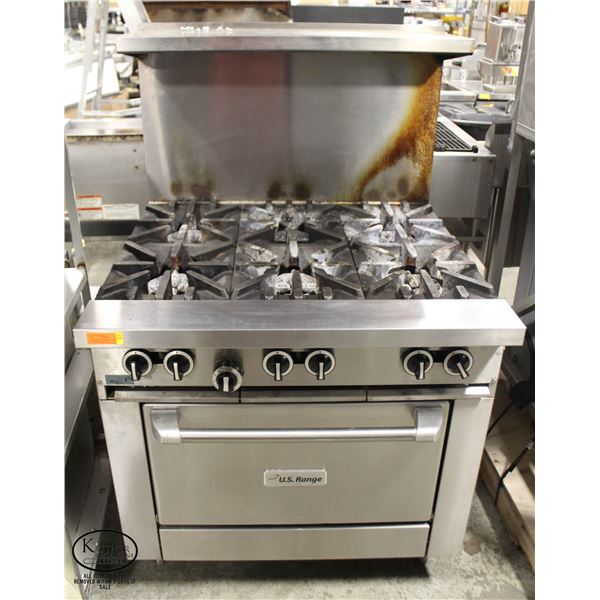 US RANGE 6 BURNER NATURAL GAS COMBINATION OVEN