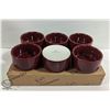 LOT OF 6 NEW CHEF & SOMMELIER 2OZ. RED SAUCE BOWLS