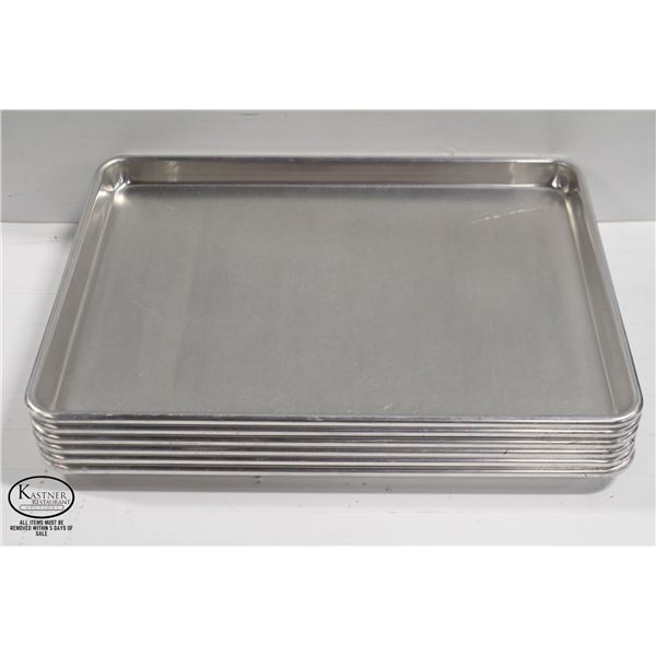 SIX 1/2 SIZE COMMERCIAL ALUMINUM BUN PANS