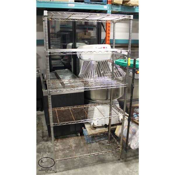 3' CHROME WIRE STORAGE RACK - 4 TIER