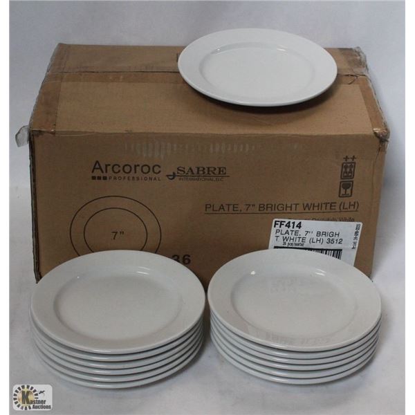 36 NEW ARCOROC 7  BRIGHT WHITE PORCELAIN SIDE