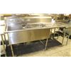 Image 1 : 2 WELL STAINLESS STEEL SINK W/ RUNOFF(S)- NO DISH