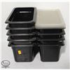 LOT OF 9 CAMBRO BLACK POLY CARB 1/3 SIZE INSERTS