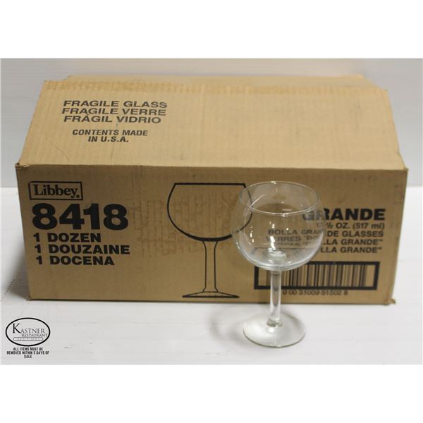 CASE OF 12 LIBBEY 17.5OZ. BOLLA GRANDE GLASSES