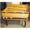 Image 1 : 3 TIER WOODEN GROCERY DISPLAY CART ON CASTORS