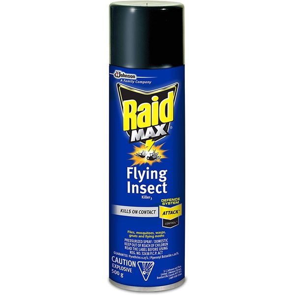 NEW SET OF 3 CANS OF RAID MAX FLYING INSECT KILLER